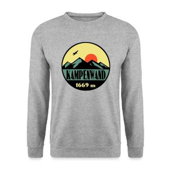 Kampenwand - Unisex Pullover - Weißgrau meliert - Vorne - Alina (178cm) & Michal (187cm)