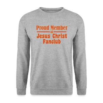 Jesus Fanclub - Unisex Pullover - Weißgrau meliert - Vorne - Alina (178cm) & Michal (187cm)