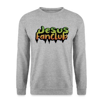 Jesus Fanclub - Unisex Pullover - Weißgrau meliert - Vorne - Alina (178cm) & Michal (187cm)