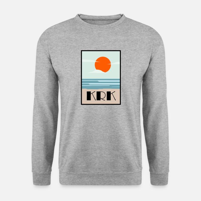 Krk - Unisex Pullover - Weißgrau meliert