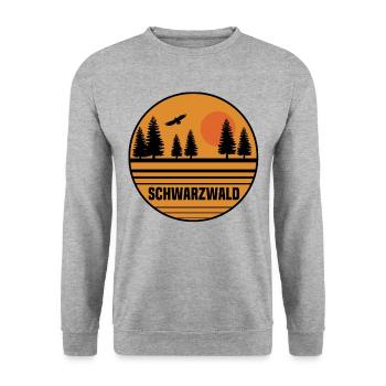 Schwarzwald Sonnenuntergang - Unisex Pullover - Weißgrau meliert - Vorne - Alina (178cm) & Michal (187cm)