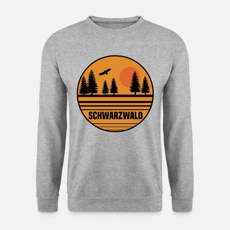 Schwarzwald Sonnenuntergang - Unisex Pullover - Weißgrau meliert