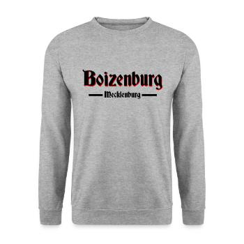 Boizenburg - Unisex Pullover - Weißgrau meliert - Vorne - Alina (178cm) & Michal (187cm)