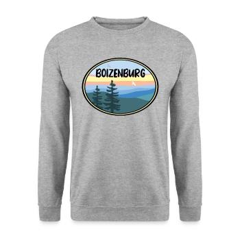 Boizenburg - Unisex Pullover - Weißgrau meliert - Vorne - Alina (178cm) & Michal (187cm)