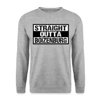 Boizenburg - Unisex Pullover - Weißgrau meliert - Vorne - Alina (178cm) & Michal (187cm)