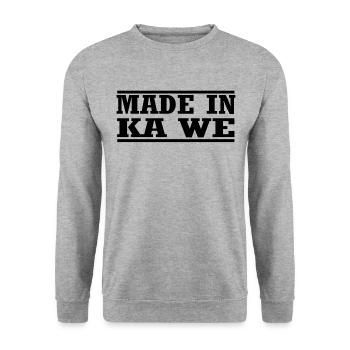 made in Königs wusterhausen - Unisex Pullover - Weißgrau meliert - Vorne - Alina (178cm) & Michal (187cm)