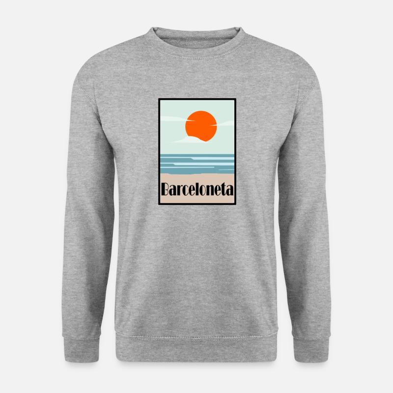 Plage de Barceloneta Barcelone - Sweat-shirt Unisexe - gris chiné