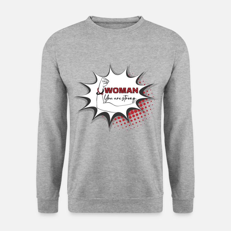 Weiblicher Bizeps - Unisex Pullover - Weißgrau meliert