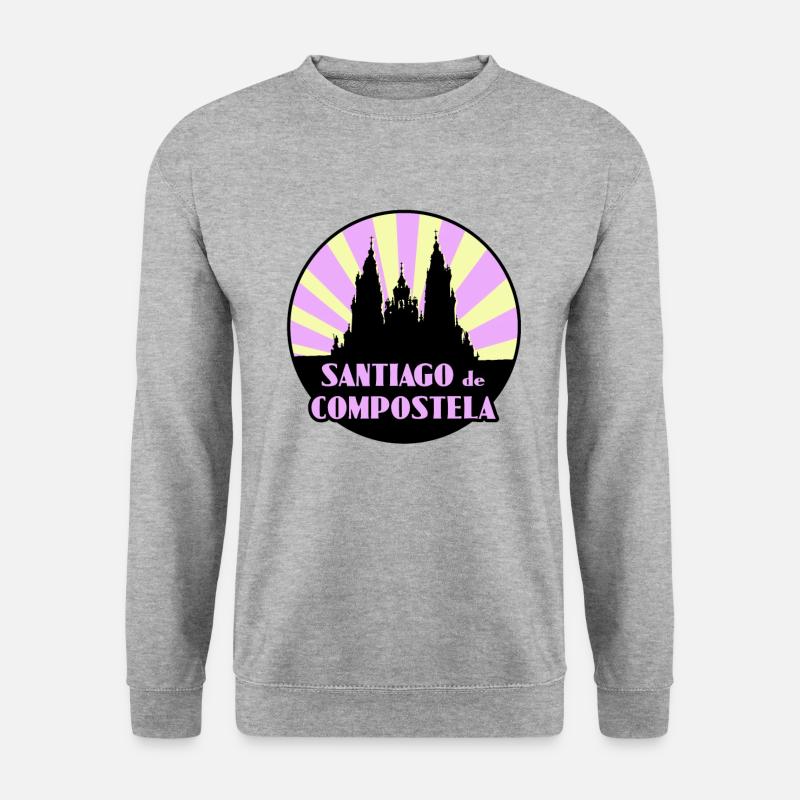 santiago de compostela - Unisex Pullover - Weißgrau meliert