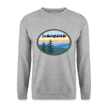 Ludwigsfelde - Unisex Pullover - Weißgrau meliert - Vorne - Alina (178cm) & Michal (187cm)