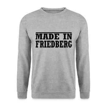 Friedberg in Hessen - Unisex Pullover - Weißgrau meliert - Vorne - Alina (178cm) & Michal (187cm)