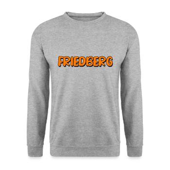 Friedberg in Hessen - Unisex Pullover - Weißgrau meliert - Vorne - Alina (178cm) & Michal (187cm)
