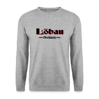 Löbau - Unisex Pullover - Weißgrau meliert - Vorne - Alina (178cm) & Michal (187cm)