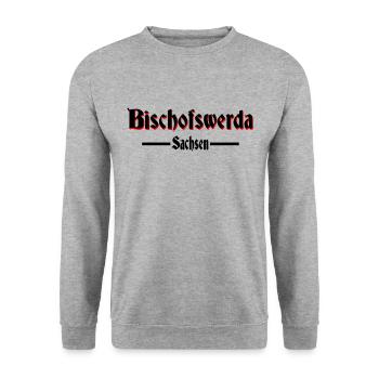 Bischofswerda - Unisex Pullover - Weißgrau meliert - Vorne - Alina (178cm) & Michal (187cm)