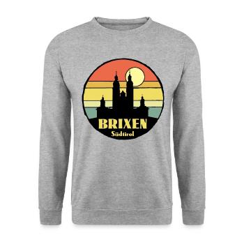 Brixen Südtirol - Unisex Pullover - Weißgrau meliert - Vorne - Alina (178cm) & Michal (187cm)