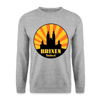 Brixen Südtirol - Unisex Pullover - Weißgrau meliert - Vorne - Alina (178cm) & Michal (187cm)