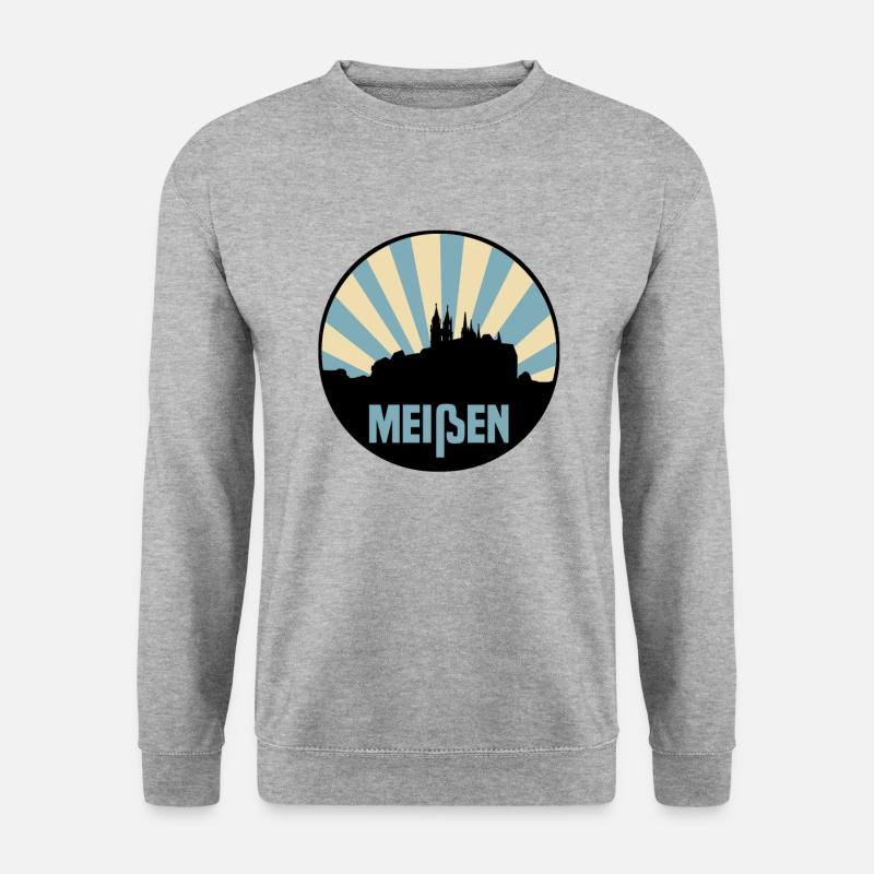 Meißen - Unisex Pullover - Weißgrau meliert