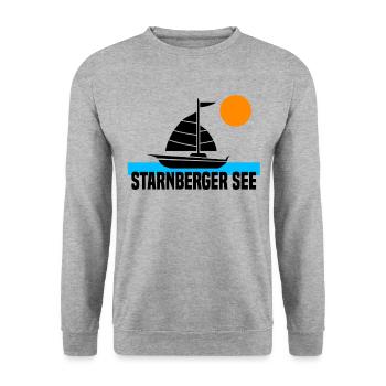Starnberger See - Unisex Pullover - Weißgrau meliert - Vorne - Alina (178cm) & Michal (187cm)
