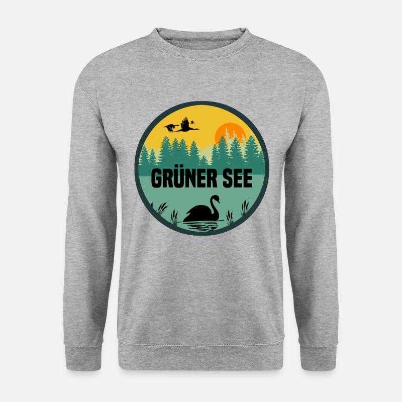 Grüner See - Unisex Pullover - Weißgrau meliert