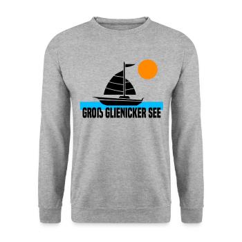Groß Glienicker See - Unisex Pullover - Weißgrau meliert - Vorne - Alina (178cm) & Michal (187cm)