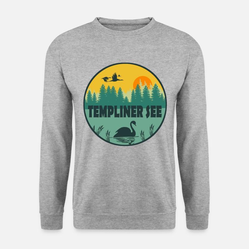 Templiner See - Unisex Pullover - Weißgrau meliert