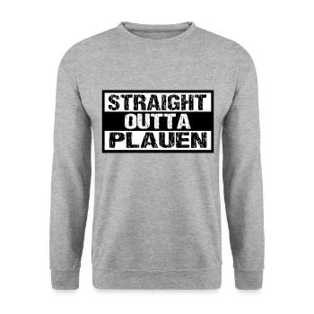 Plauen - Unisex Pullover - Weißgrau meliert - Vorne - Alina (178cm) & Michal (187cm)