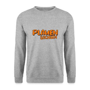 Plauen - Unisex Pullover - Weißgrau meliert - Vorne - Alina (178cm) & Michal (187cm)