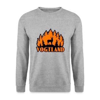 Vogtland - Unisex Pullover - Weißgrau meliert - Vorne - Alina (178cm) & Michal (187cm)