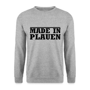 Plauen - Unisex Pullover - Weißgrau meliert - Vorne - Alina (178cm) & Michal (187cm)