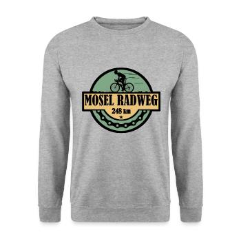Mosel Radweg - Unisex Pullover - Weißgrau meliert - Vorne - Alina (178cm) & Michal (187cm)