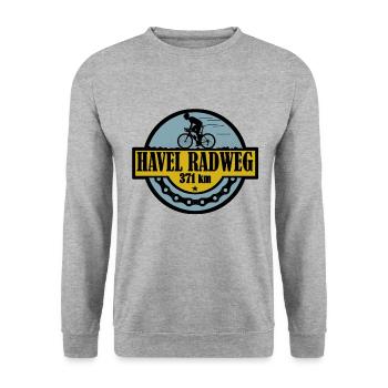 Havel Radweg - Unisex Pullover - Weißgrau meliert - Vorne - Alina (178cm) & Michal (187cm)