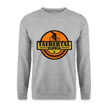 Taubertal Radweg - Unisex Pullover - Weißgrau meliert - Vorne - Alina (178cm) & Michal (187cm)