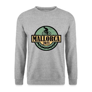 Mallorca Fahrrad 2023 - Unisex Pullover - Weißgrau meliert - Vorne - Alina (178cm) & Michal (187cm)