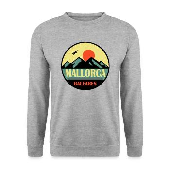 Mallorca Baleares - Unisex Pullover - Weißgrau meliert - Vorne - Alina (178cm) & Michal (187cm)