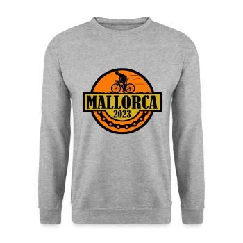 Mallorca Fahrrad - Unisex Pullover - Weißgrau meliert - Vorne - Alina (178cm) & Michal (187cm)