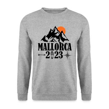 Mallorca 2023 - Unisex Pullover - Weißgrau meliert - Vorne - Alina (178cm) & Michal (187cm)