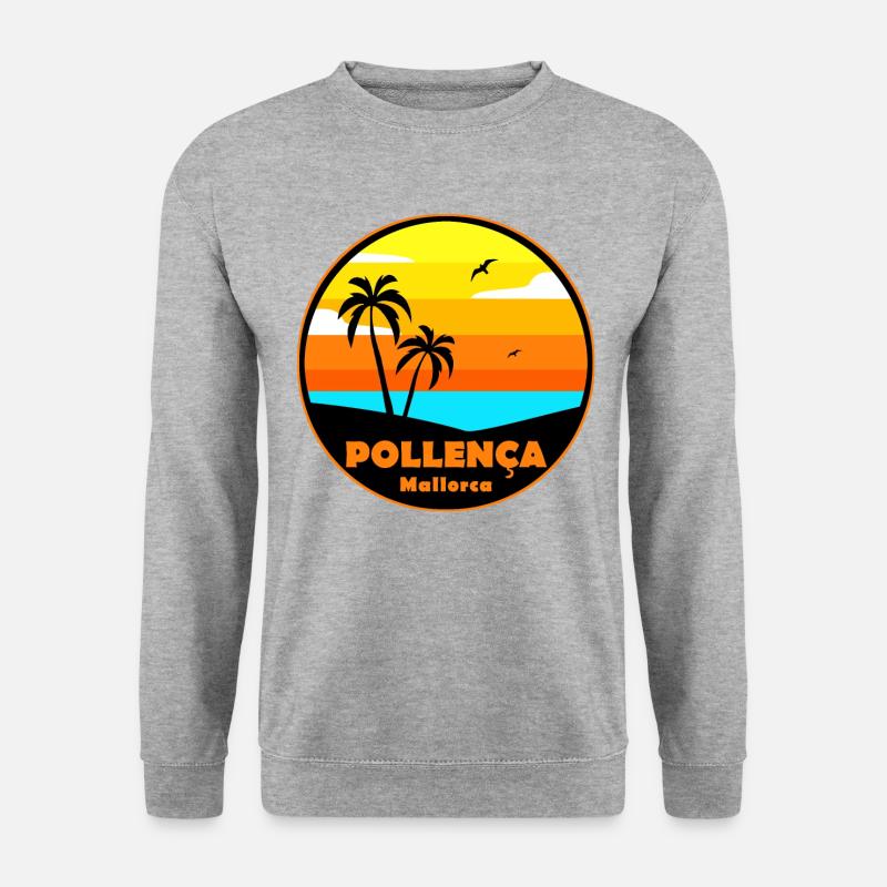 Pollenca Mallorca - Unisex Pullover - Weißgrau meliert
