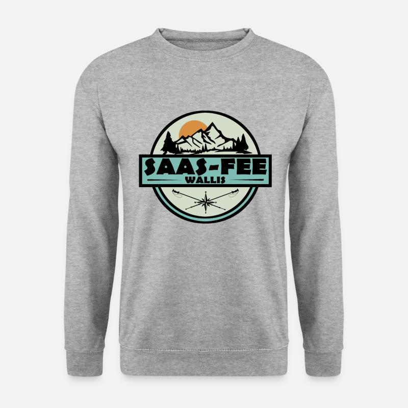 Saas Fee - Unisex Pullover - Weißgrau meliert