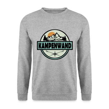 Kampenwand - Unisex Pullover - Weißgrau meliert - Vorne - Alina (178cm) & Michal (187cm)