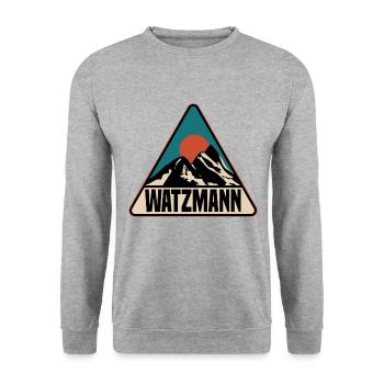 Watzmann - Unisex Pullover - Weißgrau meliert - Vorne - Alina (178cm) & Michal (187cm)