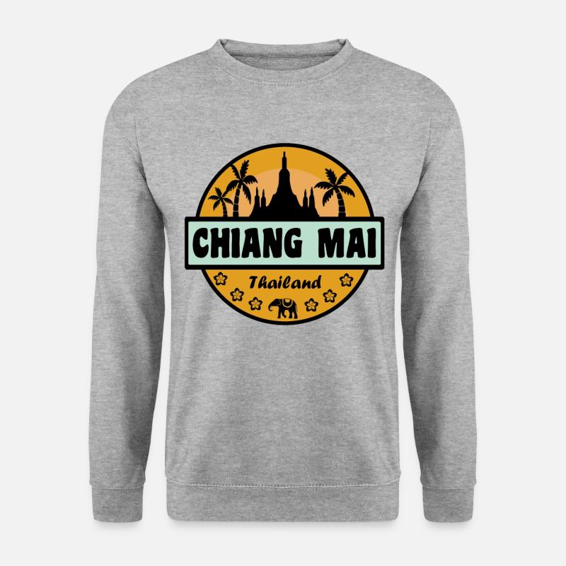 Chiang Mai Thailand - Unisex Pullover - Weißgrau meliert