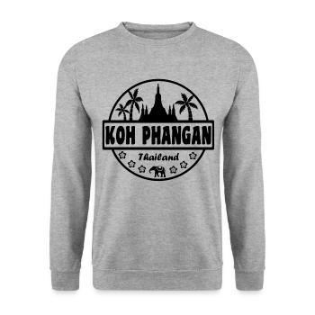 Koh Phangan Thailand - Unisex Pullover - Weißgrau meliert - Vorne - Alina (178cm) & Michal (187cm)