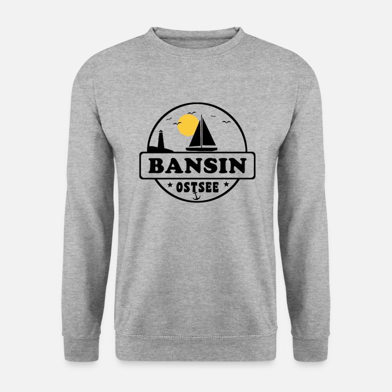 Bansin - Unisex Pullover - Weißgrau meliert