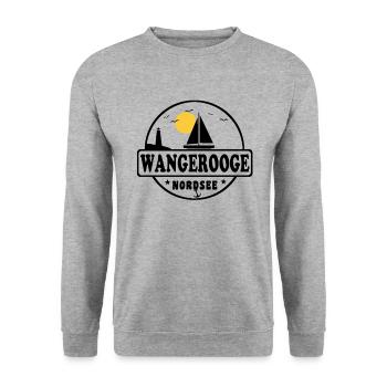 Ostsee Segelboot Leuchtturm Wangerooge - Unisex Pullover - Weißgrau meliert - Vorne - Alina (178cm) & Michal (187cm)