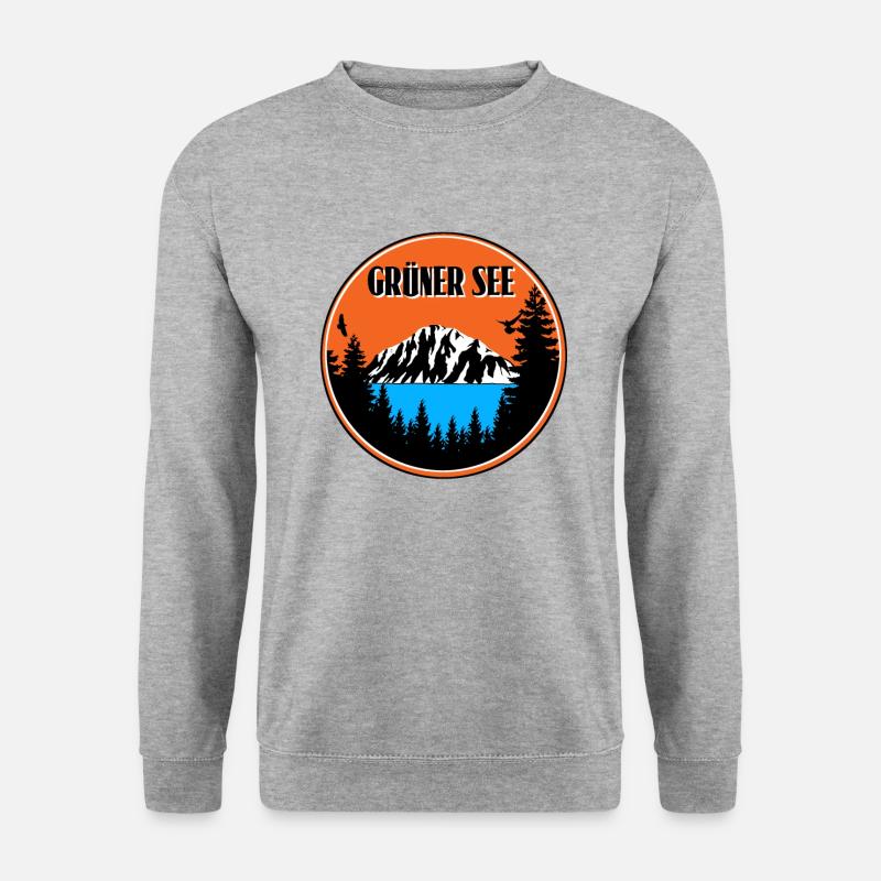 Grüner See - Unisex Pullover - Weißgrau meliert