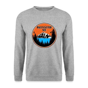 Hallstätter See - Unisex Pullover - Weißgrau meliert - Vorne - Alina (178cm) & Michal (187cm)