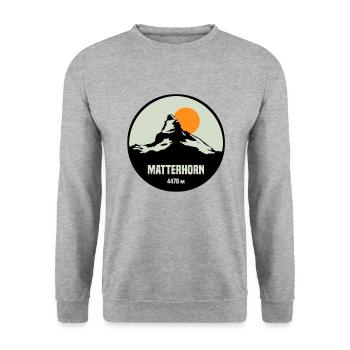 Matterhorn 4478m - Unisex Pullover - Weißgrau meliert - Vorne - Alina (178cm) & Michal (187cm)