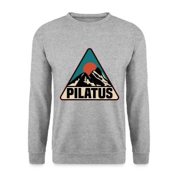 Pilatus Schweiz - Unisex Pullover - Weißgrau meliert - Vorne - Alina (178cm) & Michal (187cm)