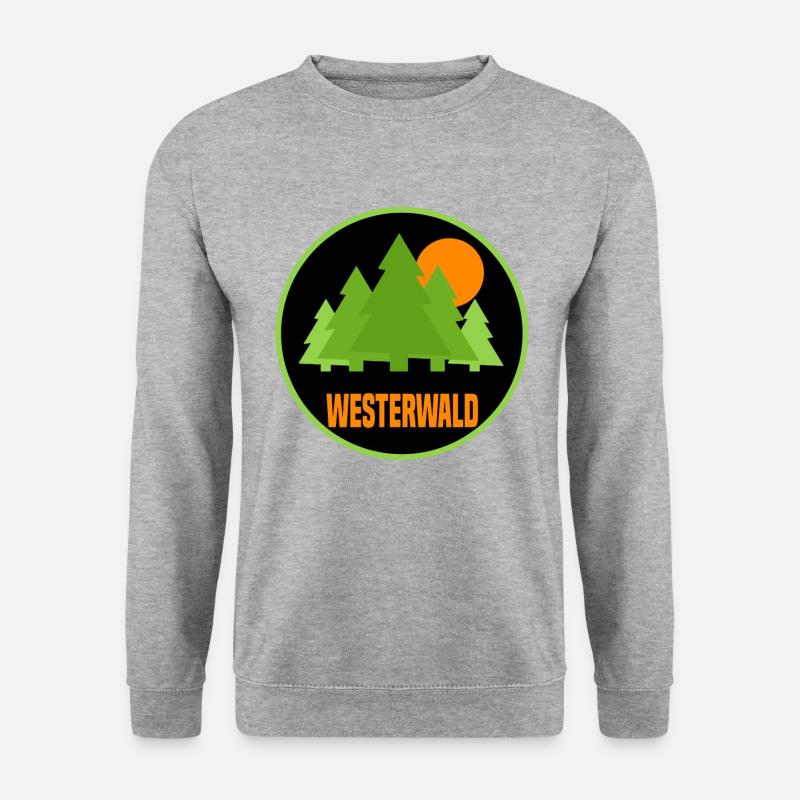 Westerwald orange - Unisex Pullover - Weißgrau meliert