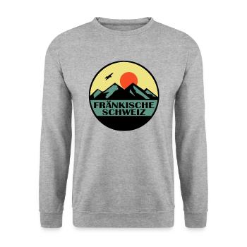Fränkische Schweiz - Unisex Pullover - Weißgrau meliert - Vorne - Alina (178cm) & Michal (187cm)